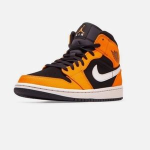 Air Jordan 1 Mid Size 10 Mens Black/ Cone